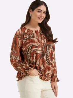 Shirt aus Mesh, mit Schmetterlingsprint