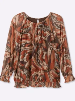 Shirt aus Mesh, mit Schmetterlingsprint