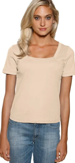 Shirt aus Rippenware