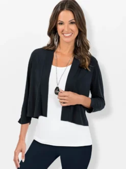Shirtjacke in kurzer Bolero-Form