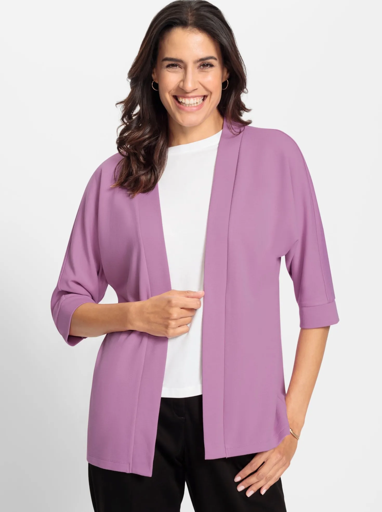 Shirtjacke mit Fledermaus-Ärmeln