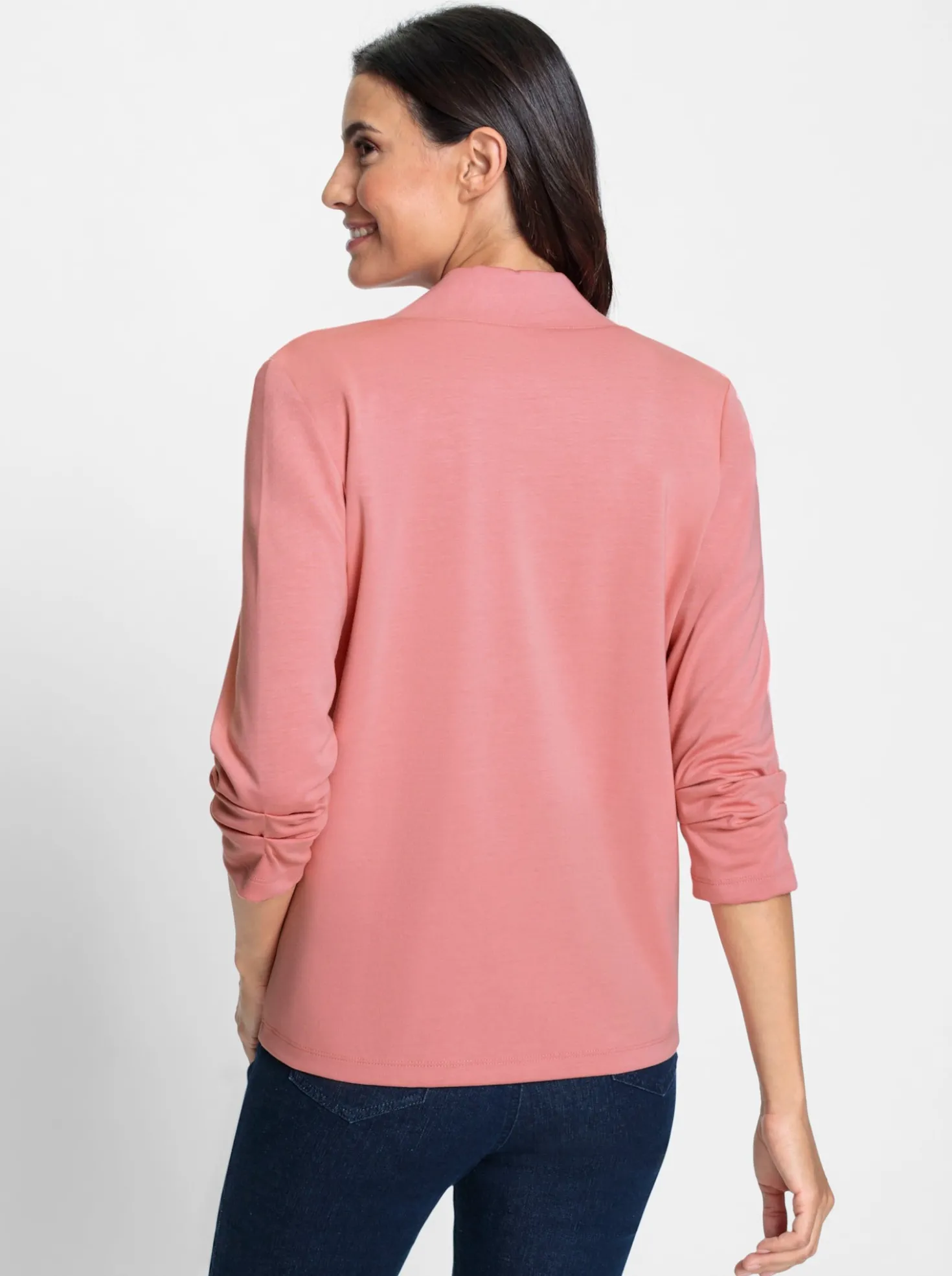 Shirtjacke mit gerafften Ärmeln