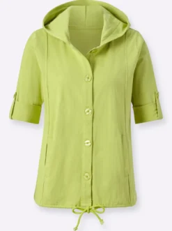 Shirtjacke mit Tunnelzug, reine Baumwolle