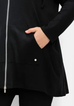 Shirtjacke mit 2-Wege-Reißverschluss, Longform
