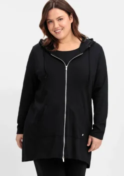 Shirtjacke mit 2-Wege-Reißverschluss, Longform