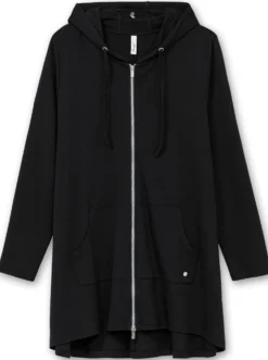 Shirtjacke mit 2-Wege-Reißverschluss, Longform