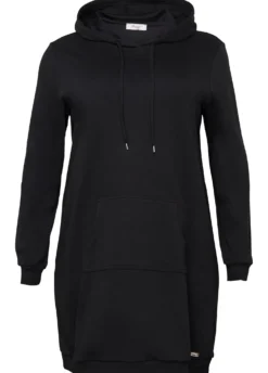 Shirtkleid mit Kapuze und Kängurutasche