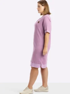 Shirtkleid mit Kontrast-Ringelstoff
