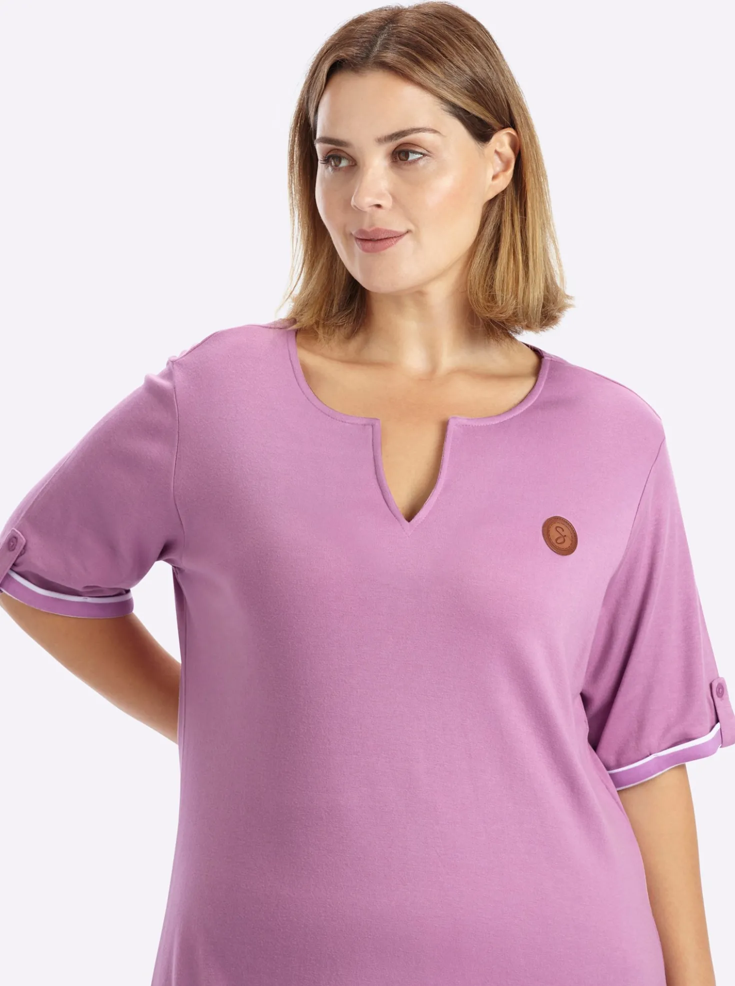 Shirtkleid mit Kontrast-Ringelstoff