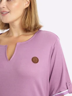 Shirtkleid mit Kontrast-Ringelstoff