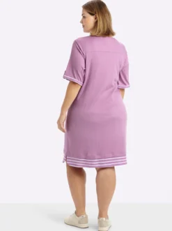 Shirtkleid mit Kontrast-Ringelstoff