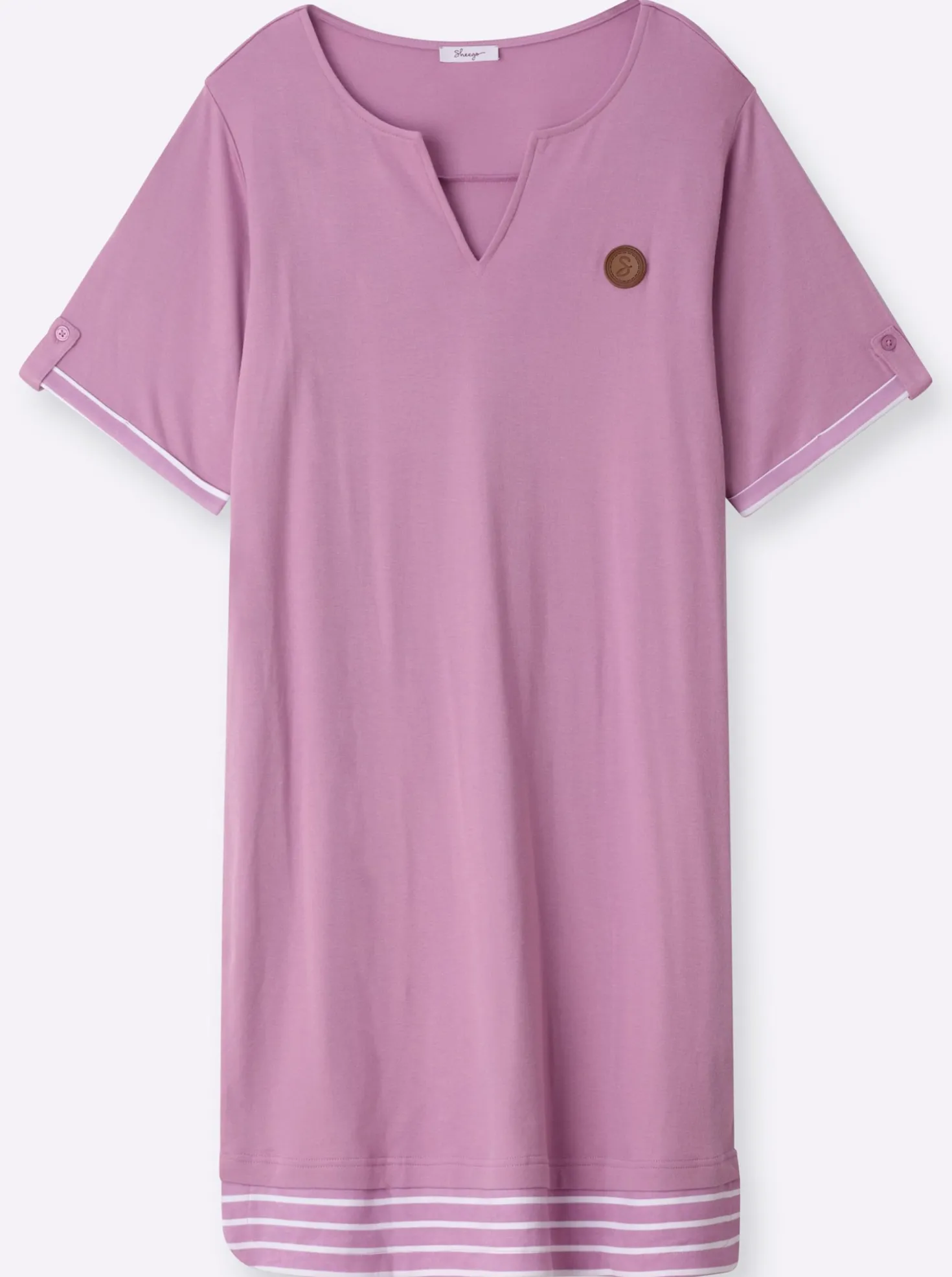 Shirtkleid mit Kontrast-Ringelstoff