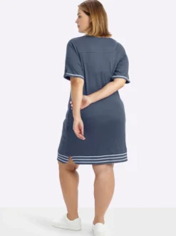 Shirtkleid mit Kontrast-Ringelstoff