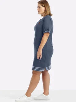 Shirtkleid mit Kontrast-Ringelstoff