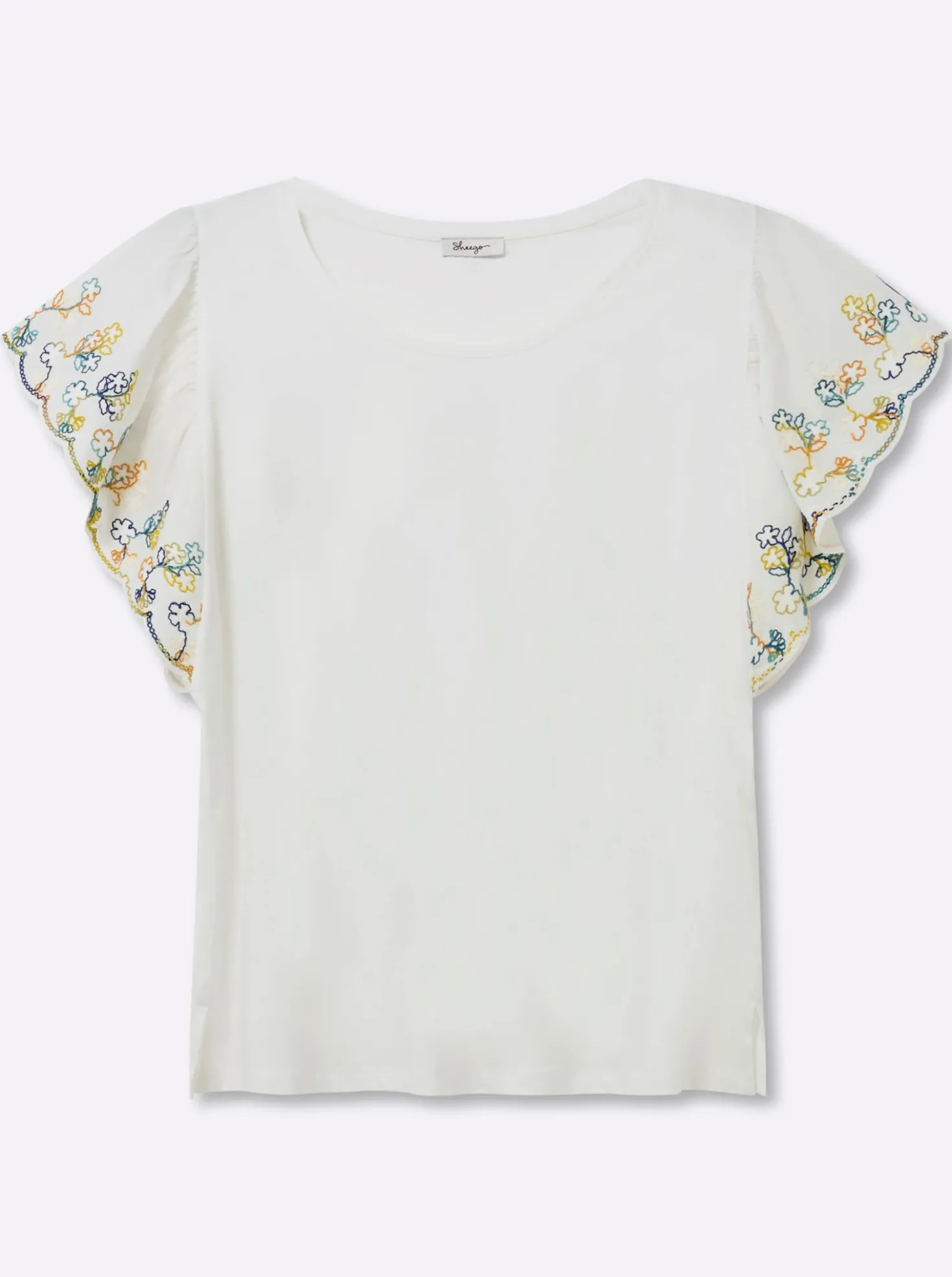 Shirt mit bestickten Flügelärmeln