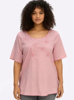 Shirt mit Blumenstickerei