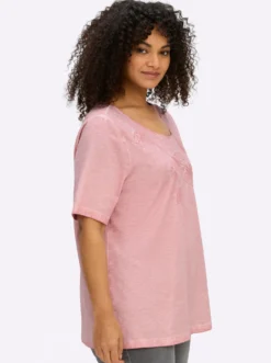 Shirt mit Blumenstickerei