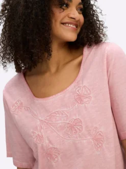 Shirt mit Blumenstickerei