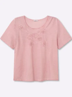 Shirt mit Blumenstickerei