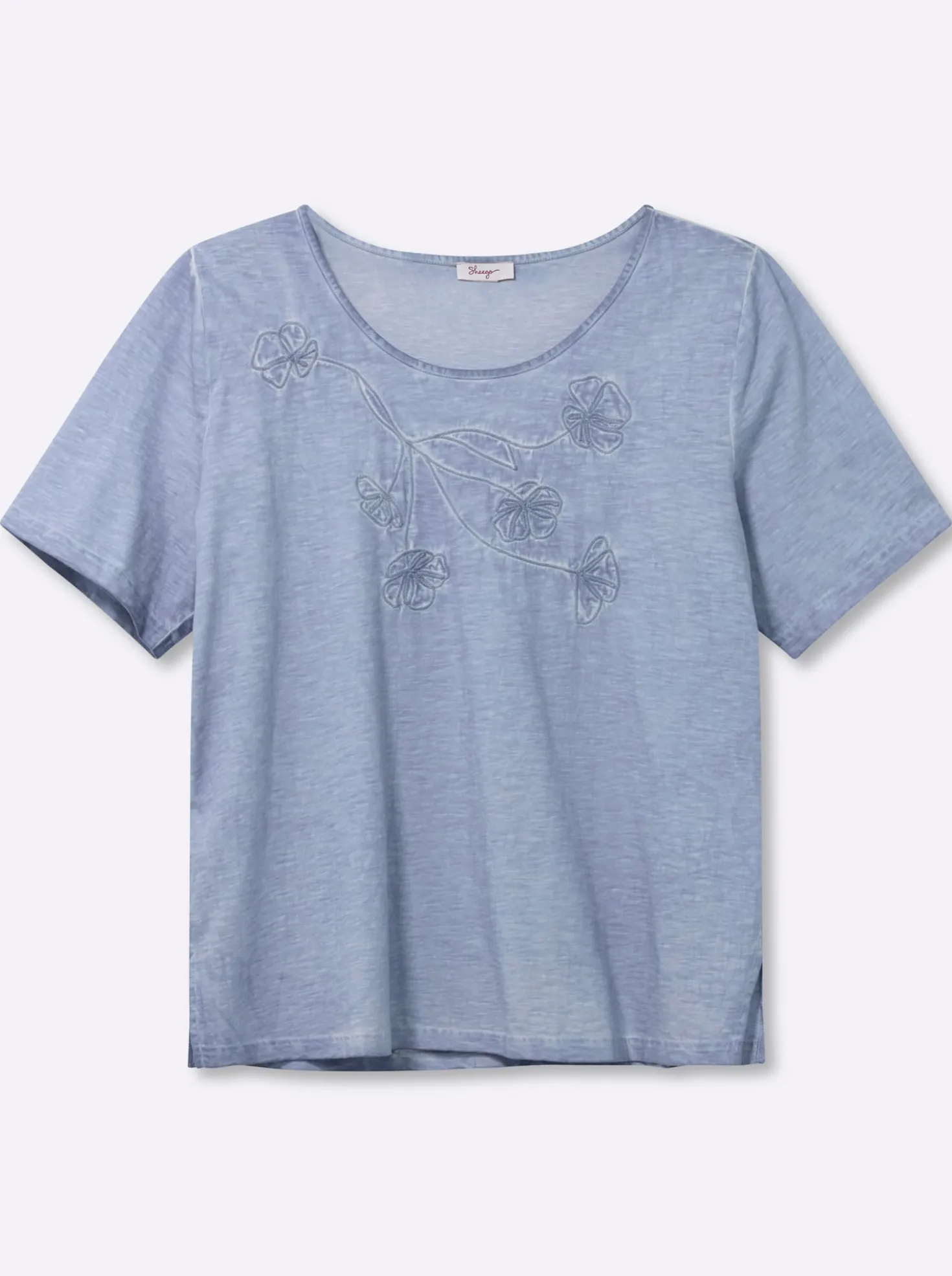 Shirt mit Blumenstickerei