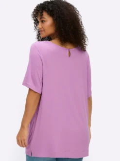 Shirt mit 3D-Blütenapplikationen