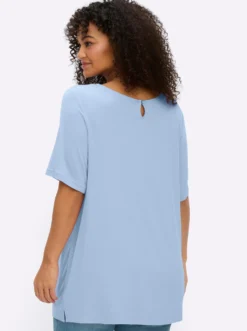 Shirt mit 3D-Blütenapplikationen