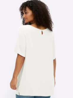 Shirt mit 3D-Blütenapplikationen