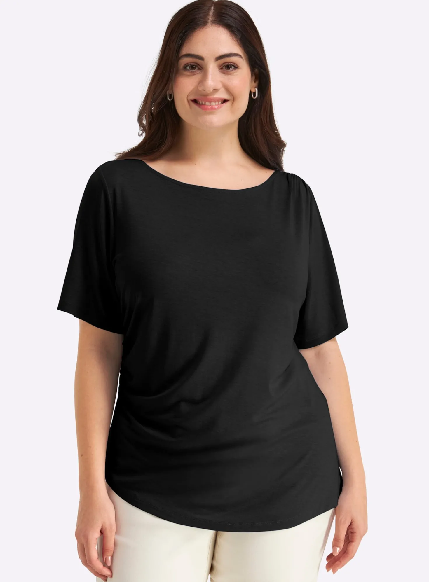 Shirt mit Drapierungen in der Taille
