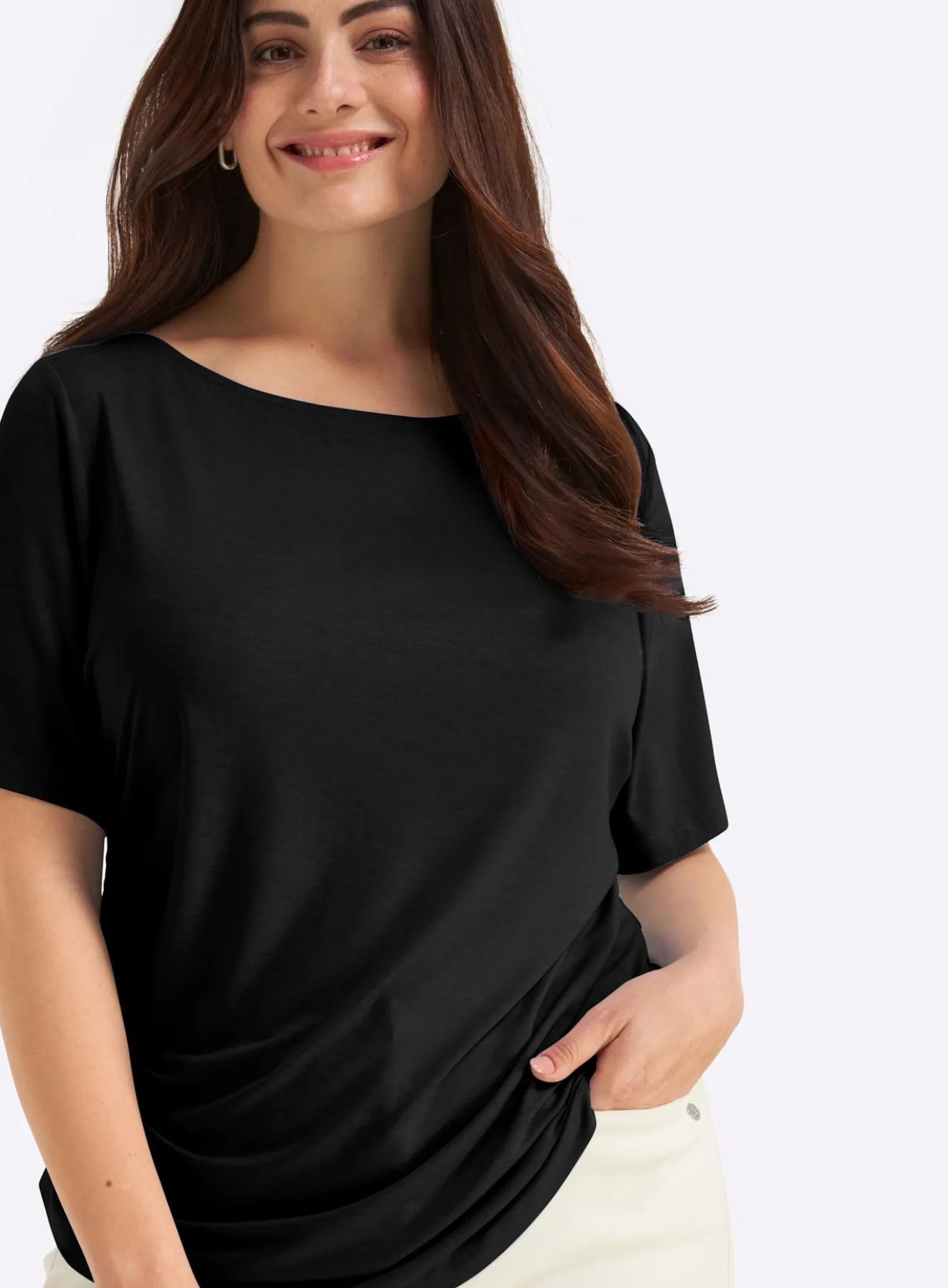 Shirt mit Drapierungen in der Taille