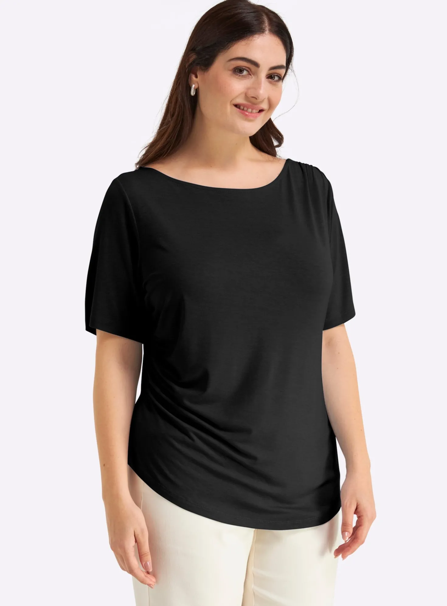Shirt mit Drapierungen in der Taille