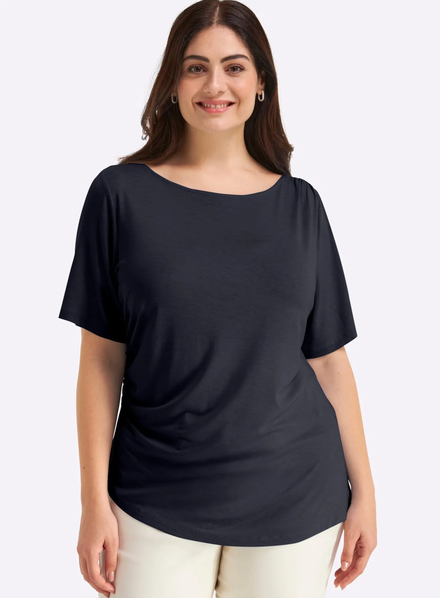 Shirt mit Drapierungen in der Taille