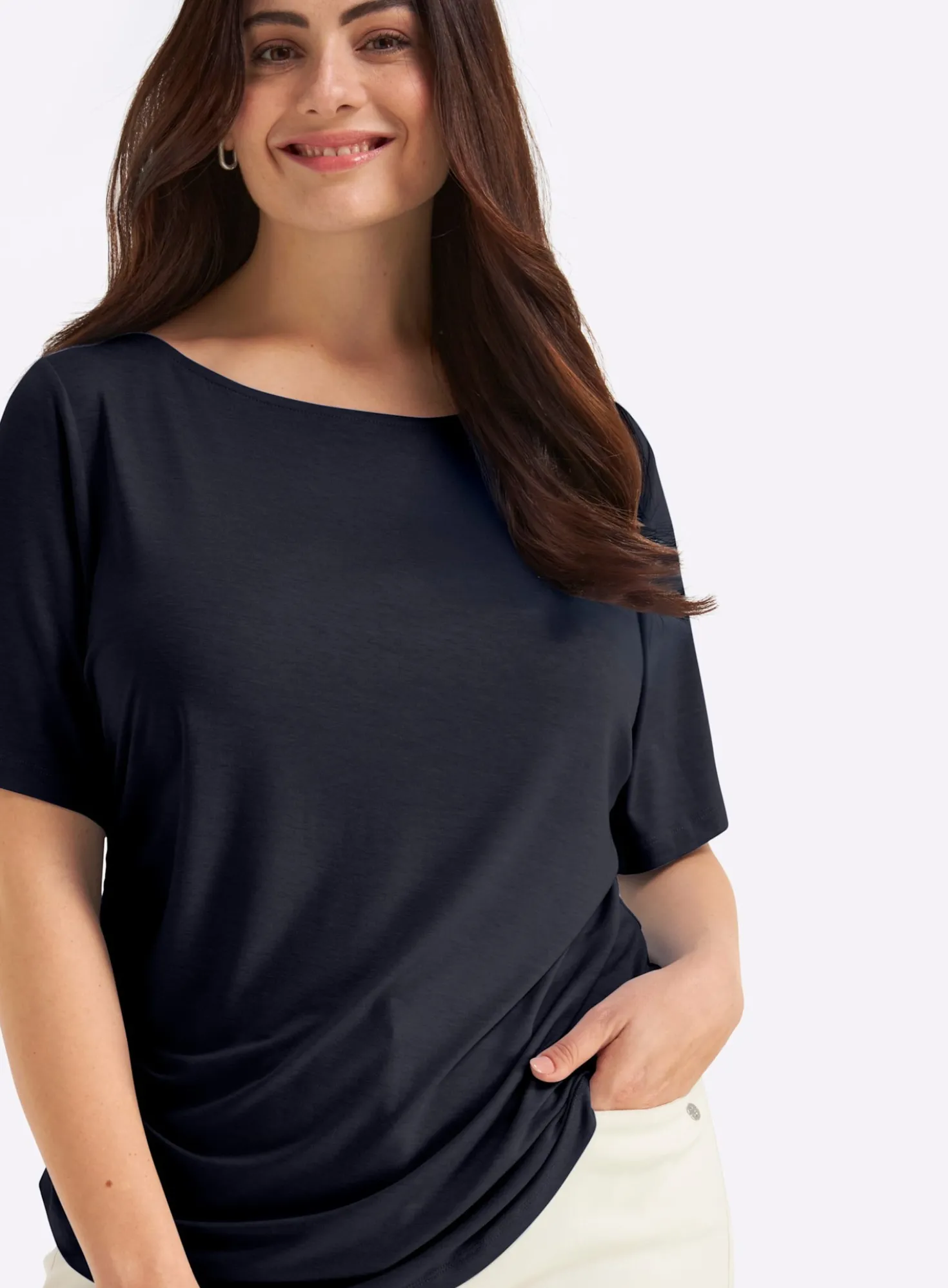 Shirt mit Drapierungen in der Taille