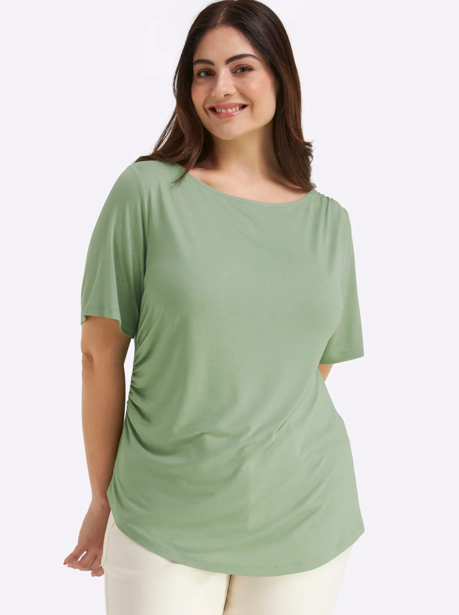 Shirt mit Drapierungen in der Taille