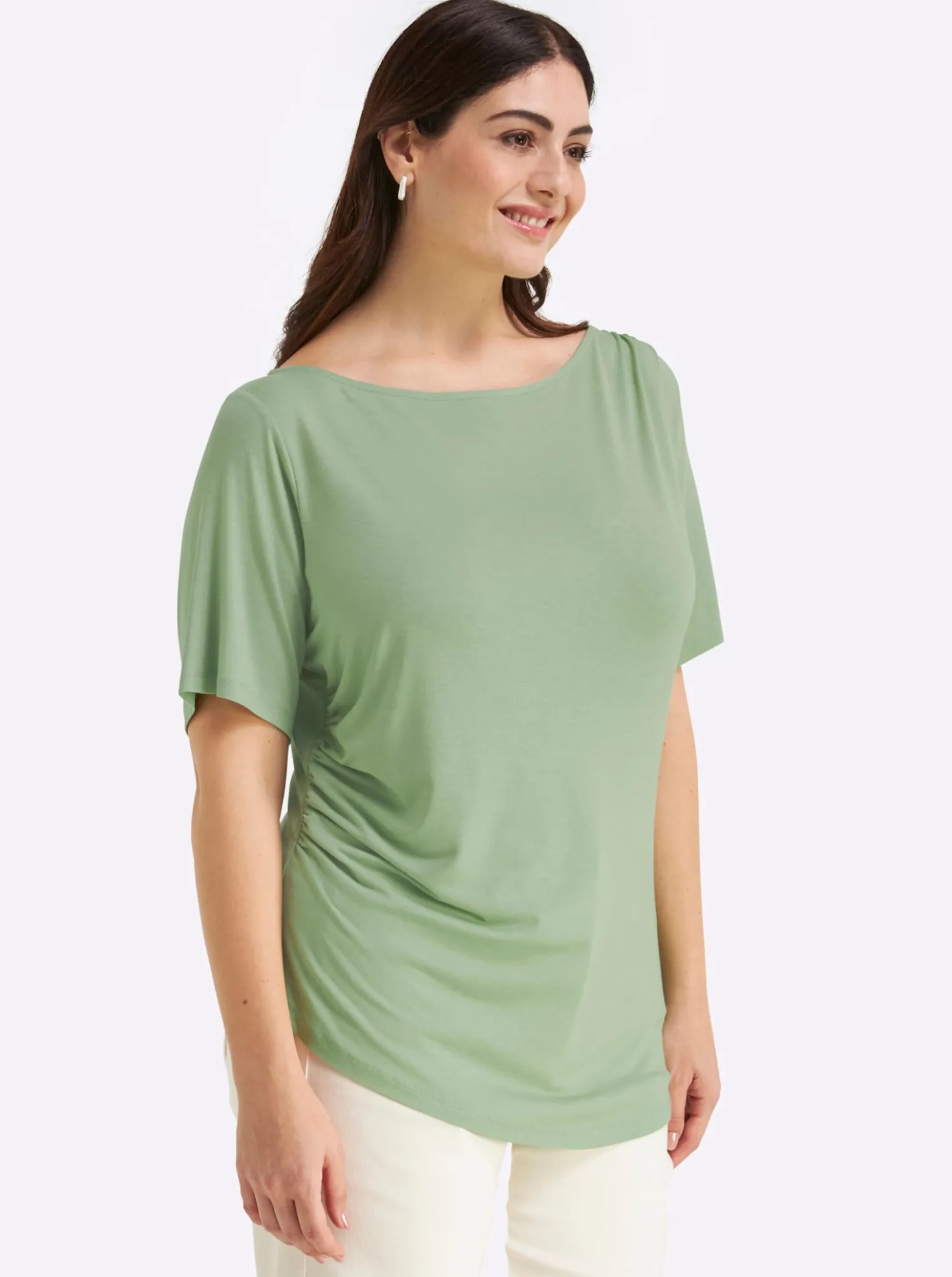 Shirt mit Drapierungen in der Taille