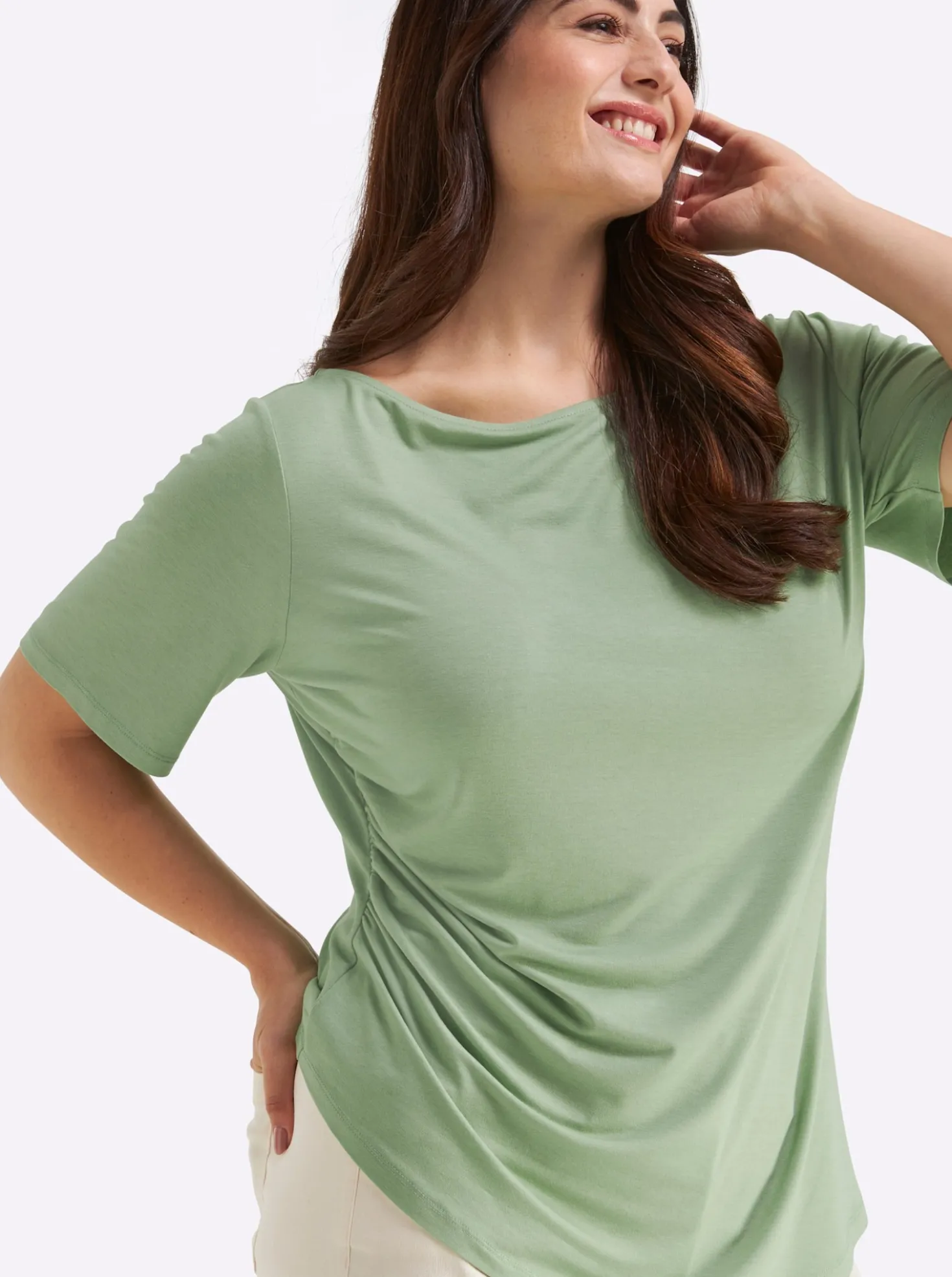 Shirt mit Drapierungen in der Taille