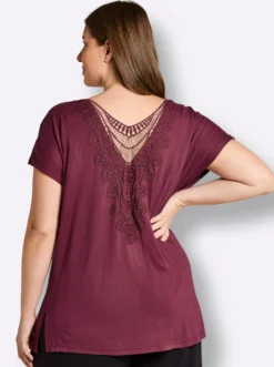 Shirt mit gehäkelter Spitze hinten