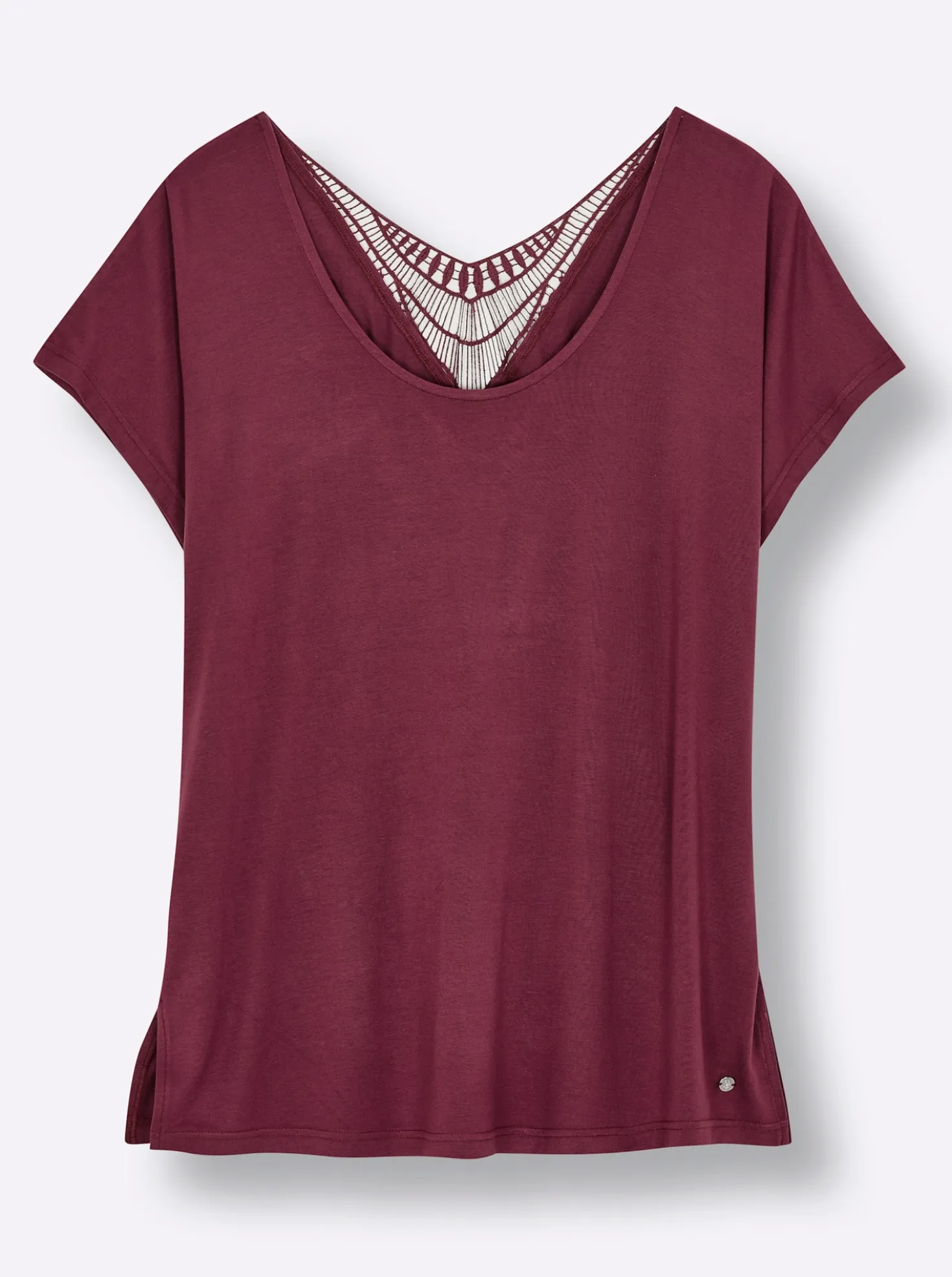 Shirt mit gehäkelter Spitze hinten