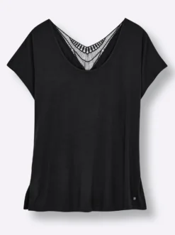 Shirt mit gehäkelter Spitze hinten