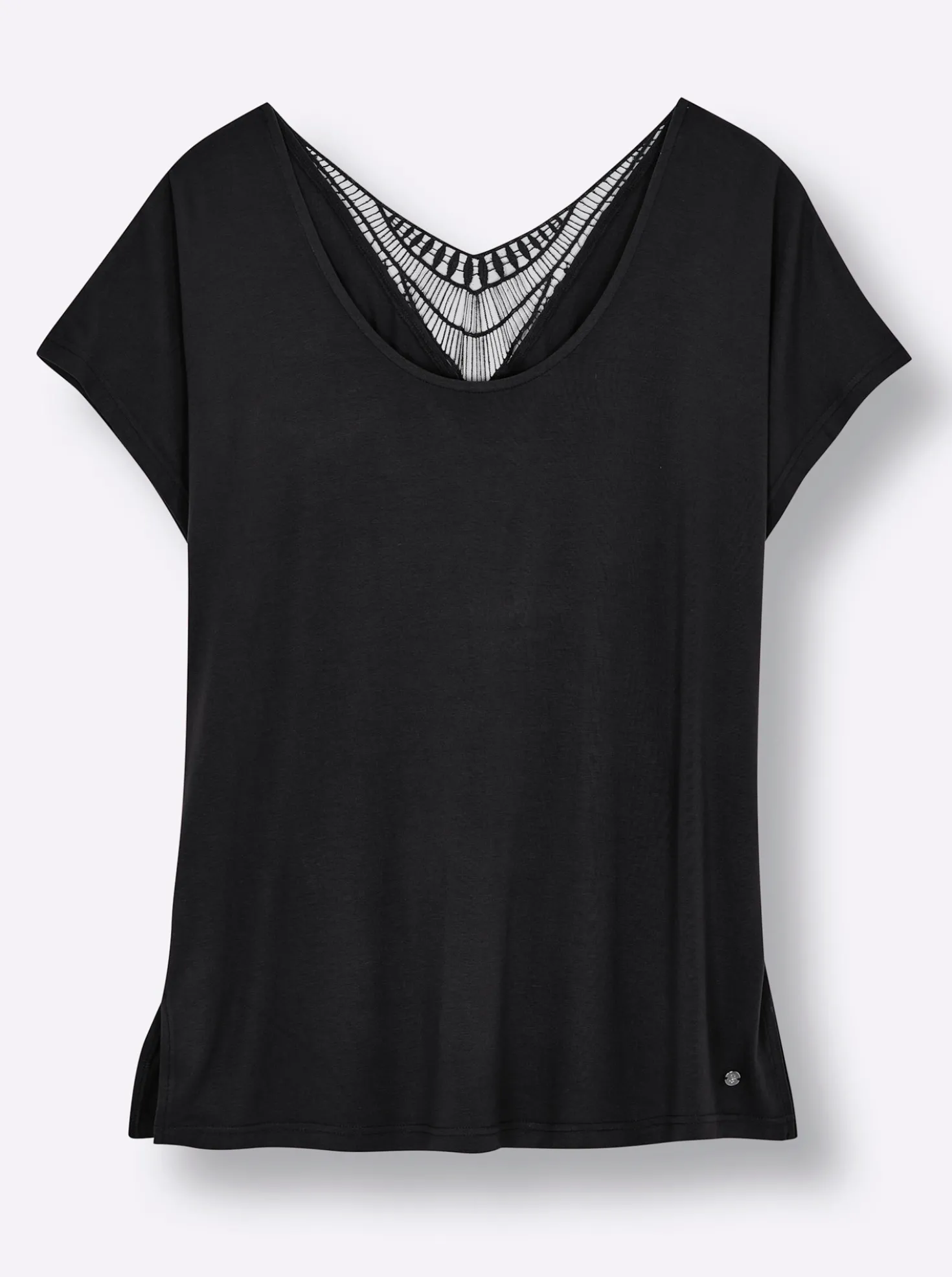 Shirt mit gehäkelter Spitze hinten