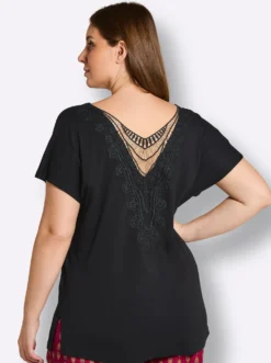 Shirt mit gehäkelter Spitze hinten