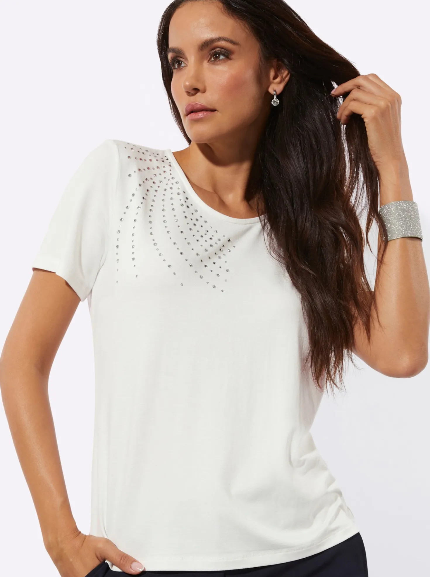 Shirt mit Glitzersteinchen
