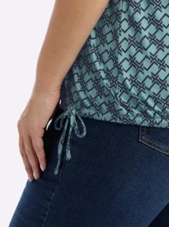 Shirt mit Grafikprint und Gummizug am Saum