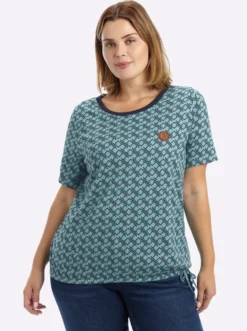 Shirt mit Grafikprint und Gummizug am Saum