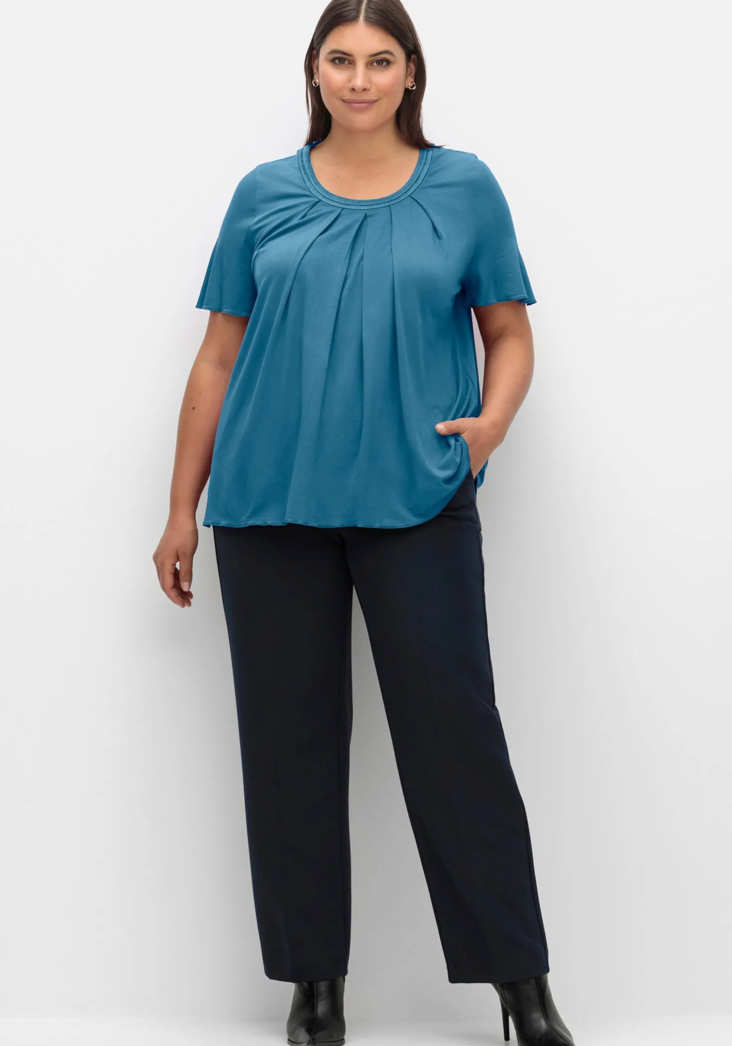 Shirt mit Kellerfalte vorn