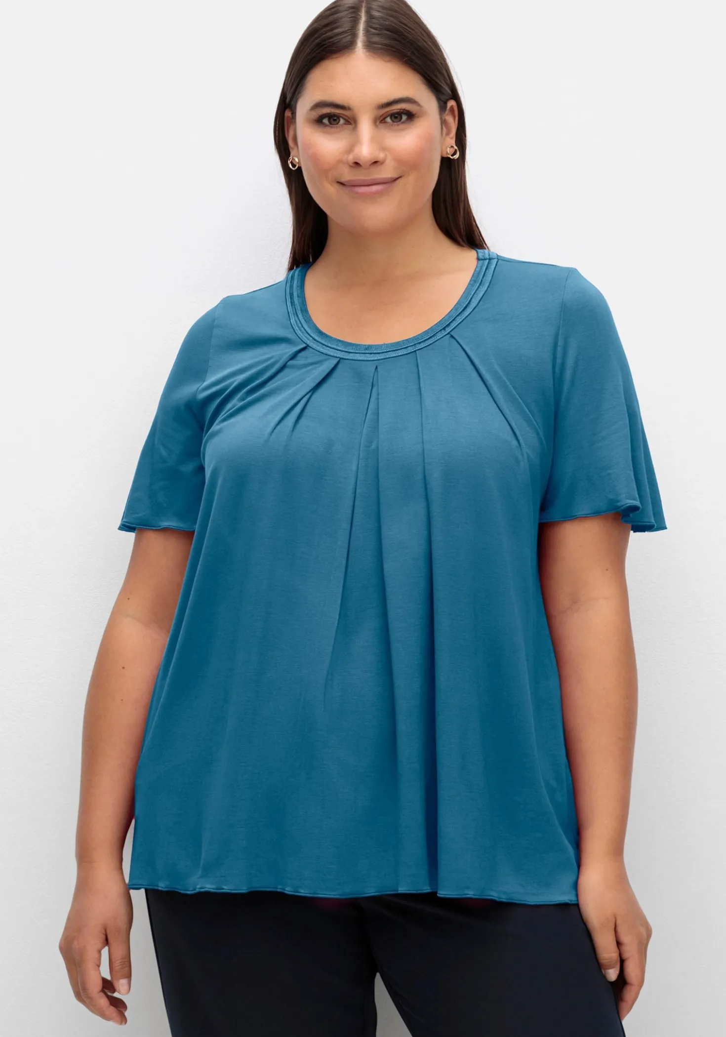 Shirt mit Kellerfalte vorn