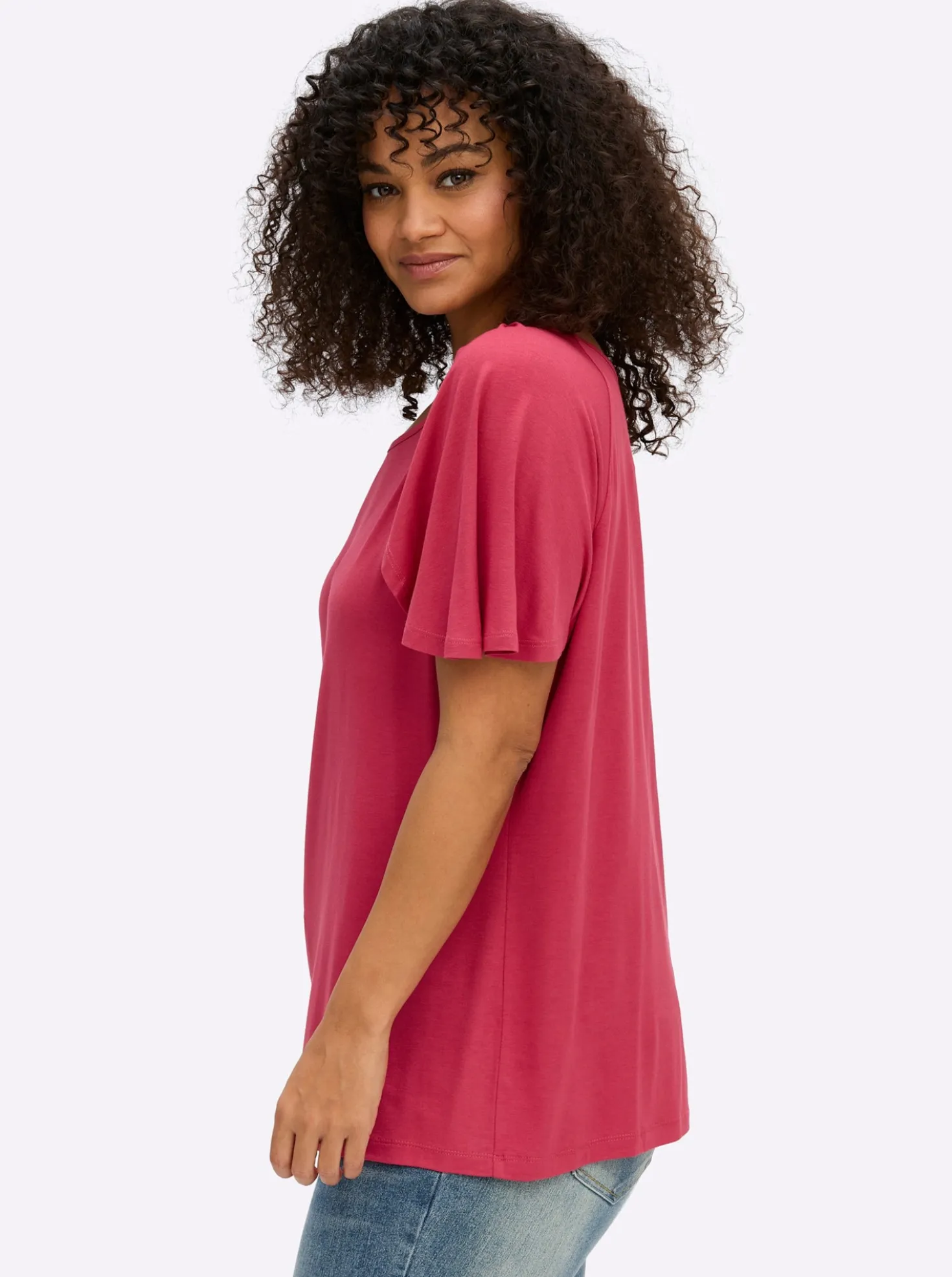 Shirt mit offen fallendem Ärmel