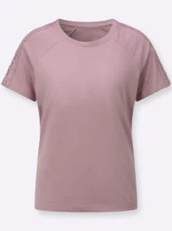 Shirt mit Spitzeneinsätzen