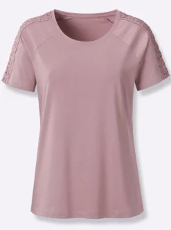 Shirt mit Spitzeneinsätzen