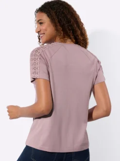Shirt mit Spitzeneinsätzen