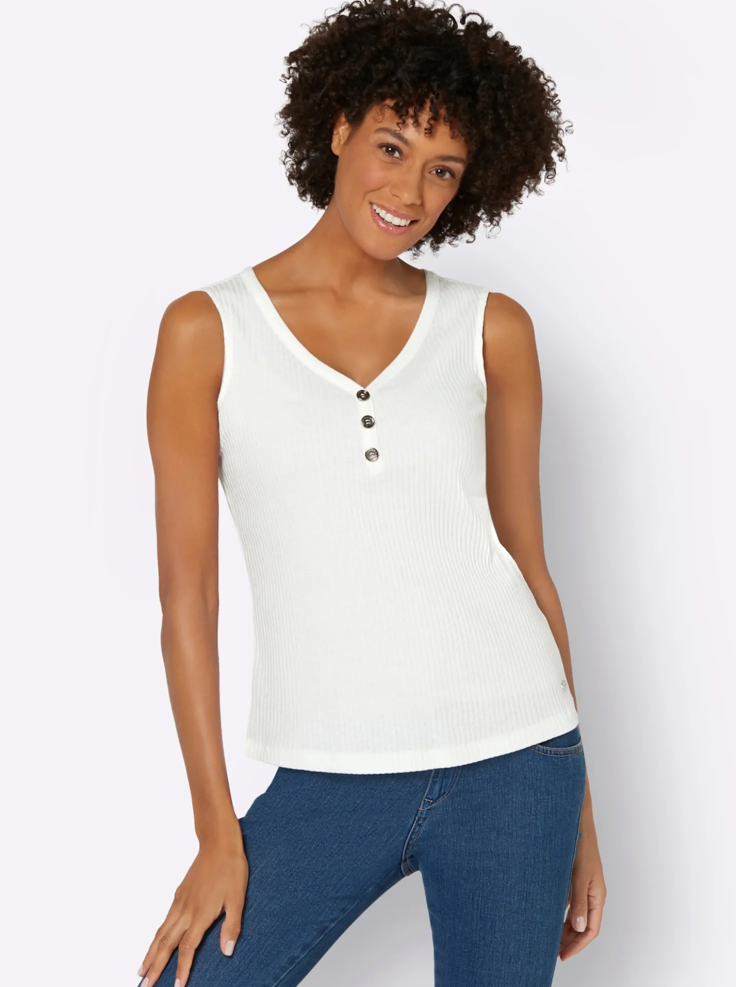 Shirttop in Ripp-Qualität